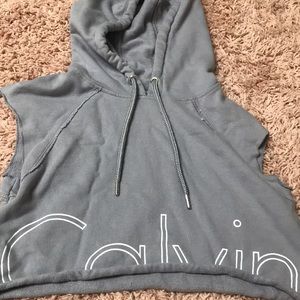 Calvin Klein Cutoff Cropped Hoodie